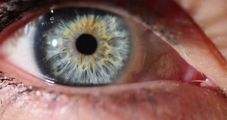blue orange human female eye closeup