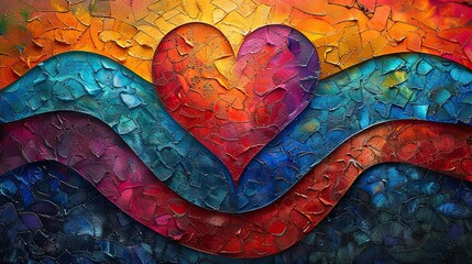 Poster - A love that celebrates diversity and embraces differences, represented by a vibrant tapestry of colors and patterns, signifying the richness, beauty photo