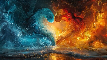 Poster - A love that inspires creativity and artistic expression, depicted by a swirling dance of colors and shapes, signifying the muse, inspiration, and the beauty that love evokes in art. image