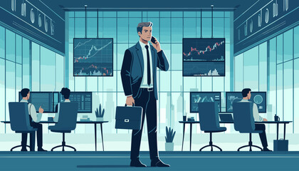 Concept vector illustration of a stock investment.