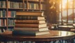 © Kyeema Mizell - stack of books on a library table
