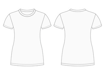 women t-shirt template vector and t-shirt mock-up design	