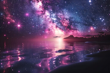 Wall Mural - big bang colorful space galaxy fog cloud nebula. universe science astronomy and stary night cosmos m