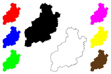  Diepholz district (Federal Republic of Germany, rural district, State of Lower Saxony) map vector illustration, scribble sketch Diepholz map