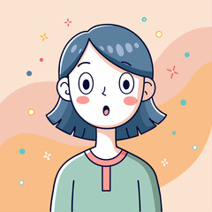 Minimalist person with a surprised expression, crafted in an adorable doodle style, Generative AI