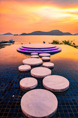 Canvas Print - View of Cape Panwa beach at sunset, in Phuket, Thailand