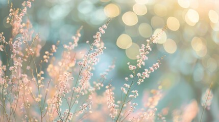 Poster - Abstract natural bokeh with soft pastel colors,