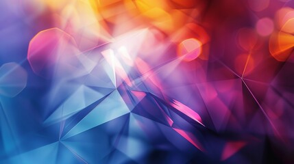 Poster - Geometric abstract bokeh with sharp lines,