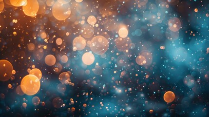 Poster - Surreal abstract bokeh with floating objects,