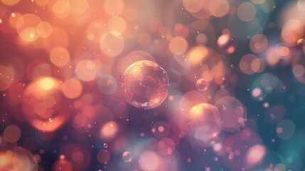 Poster - Surreal abstract bokeh with floating objects,