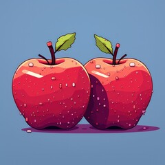 Wall Mural - A beautifully rendered apple fruit illustration