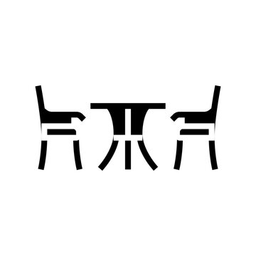 bistro set outdoor furniture glyph icon vector. bistro set outdoor furniture sign. isolated symbol illustration