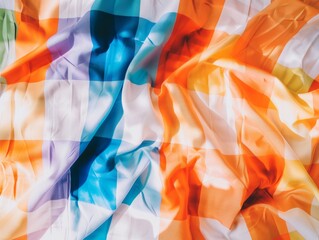 Poster - Gingham Revival: Vibrant Banner Display in Fashion and Home Decor Emphasizing Bright, Cultural Patterns