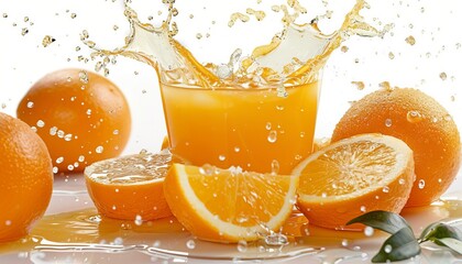 Wall Mural - orange Juice splashing