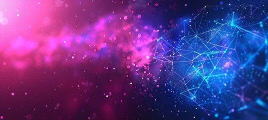 Poster - Abstract background with glowing dots and lines. AI.