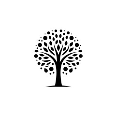 Wall Mural - silhouette logo icon tree vector SVG