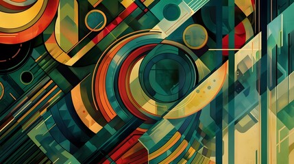 Wall Mural - An abstract background featuring colorful lines and patterns