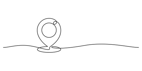 map pin icon distance marker one line drawing minimalism