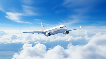 airplane in the sky on background