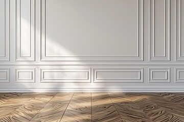 Empty bedroom interior background wooden floor created with Generative AI