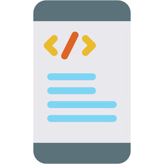 Vector Icon App, coding, development, mobile, code