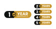© hanara - Minimalist and elegant Vector warranty shield with checklist label icon set. number of years 1, 2, 3, 4, 5. vector eps