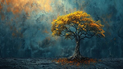 Poster - An illustration of a tree with new branches, symbolizing growth after adversity. photo