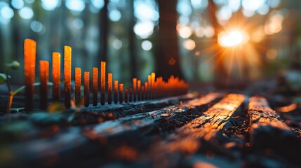 Poster - A bar chart growing taller, symbolizing increased investments. stock photo