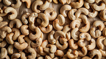 Canvas Print - A close up of a pile of cashews