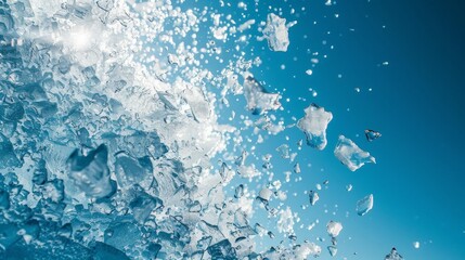 Poster - Sparkling ice crystals against a bright blue sky