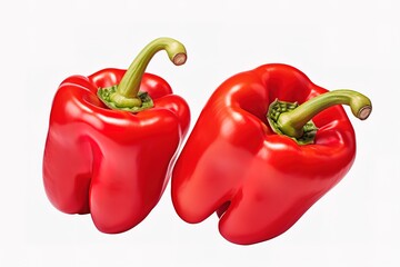 Wall Mural - Red sweet peppers isolated on white background with clipping path