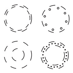 Poster - Round frames for logo. Wavy, dashed, dotted black circle lines. Hand drawn doodle by marker. isolated on white background. EPS 10