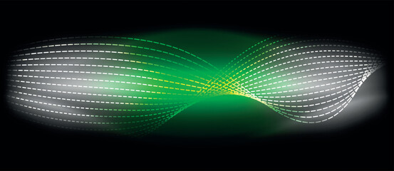 Aufkleber - The image displays a vivid green and white wave set against a dark black background, conveying a striking visual contrast and eyecatching appeal