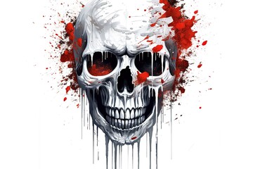 Artistic of a skull illustration. Suitable for tattoo, design assets, and logo.