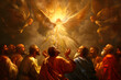 © Daniel - Pentecost. The descent of the Holy Spirit on the Apostles.vector