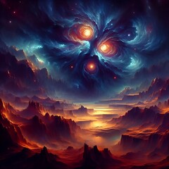 Wall Mural - sunrise in space