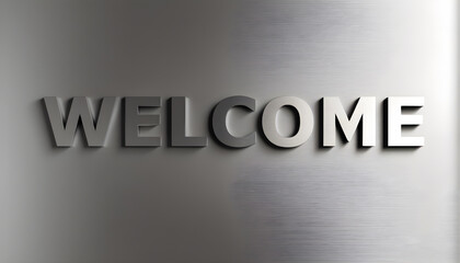 Wall Mural - Welcome text on a silver  background
