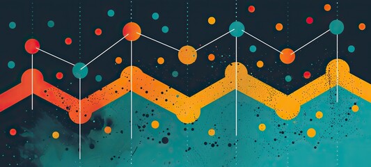 Poster - An infographic displaying a soaring line graph, illustrating positive trends. stock image