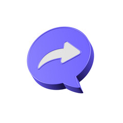 Poster - Blue reply icon symbol bubble button or forward share arrow sign