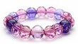 © Paul - Pink and purple bracelet in top view, isolated white background, enhanced with studio lighting, perfect for jewelry displays