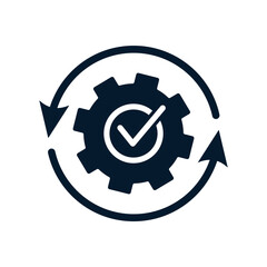 Poster - optimization concept, work process. vector icon isolated on white background.