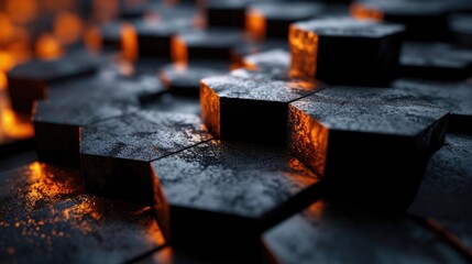 Fototapete - modern style hexagon arrangement with gradient colors for wallpaper or background