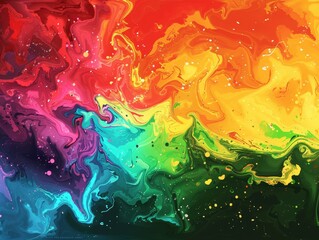Poster - Abstract pride design, bold shapes, vivid gradients, energetic
