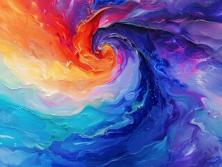 Poster - The abstract pride design features bold strokes, vivid hues, and a lively composition