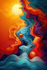 Poster - Inspired by dynamic pride illustration, vivid hues, abstract art, and bold design harmonize beautifully