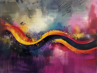 Poster - Vibrant pride art incorporates abstract elements with a dynamic layout and bold colors to create a captivating composition