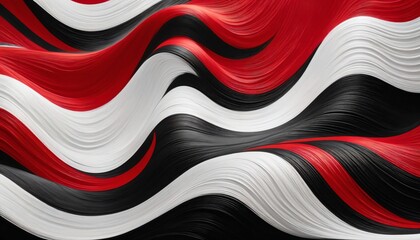 Wall Mural - Red white black wavy pattern