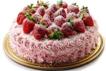 A fresh strawberry cake