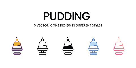 Sticker - Pudding  Icons different style vector stock illustration