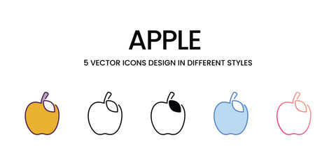 Wall Mural - Apple  Icons different style vector stock illustration